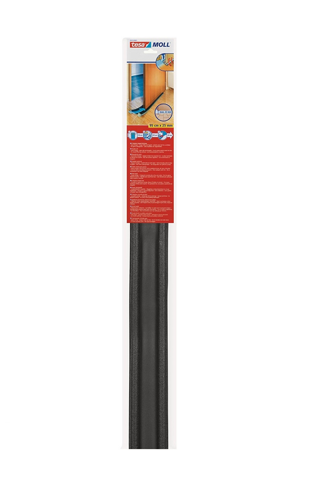 PARAFREDDO ASTA SOTTOPORTA DOPPIOLATO 95cm x 25mm PARA SPIFFERI - colore Grigio