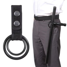 Two Ring Item & Flashlight Holder - Fits Duty Belts Up To 2.25 Inches Wide
