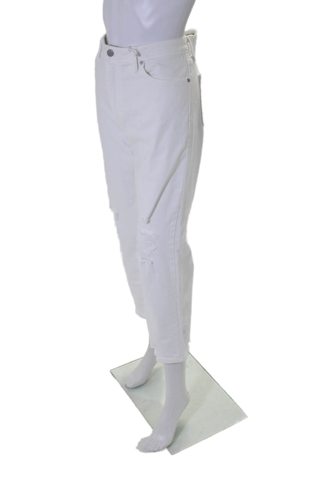 Just Black Denim Womens High Rise Straight Leg Weekender Jeans White