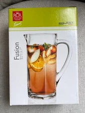 RCR ROYAL CRYSTAL ROCK TRENDS FUSION 40 1/2 OZ WATER TEA GLASS PICTHER NEW ITALY