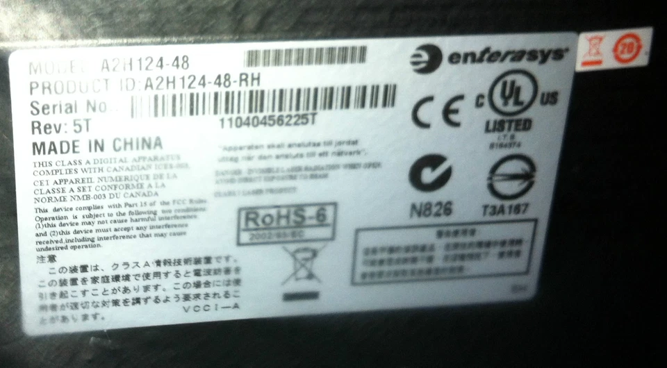 Enterasys SecureStack A2 A2H124-48 48-Ports External Switch Managed - New in Box - Image 3 of 3