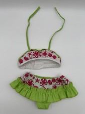 Build-A-Bear Style FLORAL BIKINI BATHING SUIT Teddy Pink Green Swim Clothes