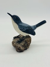 Carved Blue Gray Gnatcatcher Wood Bird Randy and Elaine Fisher 1992 Signed READ