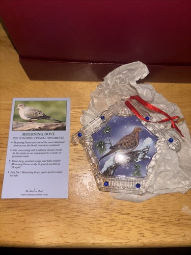 Collection of 12 Danbury Mint Song Bird Crystal Christmas Ornaments w/ box - Picture 13 of 14