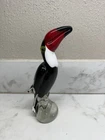 Vintage MCM Blown Glass Murano Vetreria al Faro Tucan bird figurine on base