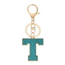 Initial Letter Keychain, A-Z Alphabet Keyring Letter t Metal Key Chain, Blue
