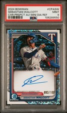 2024 Bowman #CPASW Sebastian Walcott Chrome Mini-Diamond Auto /100 PSA 9