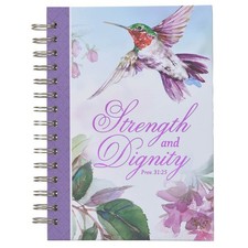 Purple Journal w/Scripture Strength and Dignity Large Bible Verse Notebook, 192