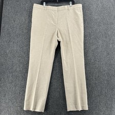 NEW Ann Taylor Pants Womens 16 Cream Woven The Straight Flat Front Straight Leg