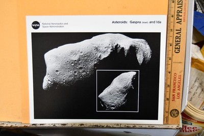 Vintage NASA Photograph Card Asteroids Gaspra Inset And Ida