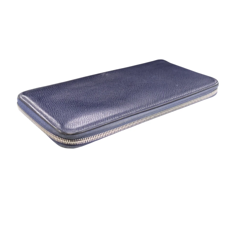HERMES Silk'In Classique Cartera Larga Cremallera Cuero Epsom Azul X Sello Plata Foto 3 de 4