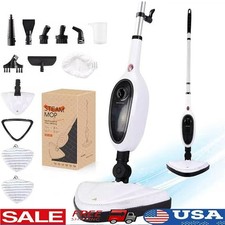 1200W Steam Mop W/ 8 Attachments Triangular Cloths Multi-Surface Cleaning New