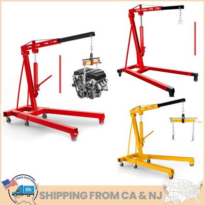 #ad 2T 4400lb Hydraulic Engine Hoist Engine Motor Hoist Cherry Picker Shop Crane $276.00