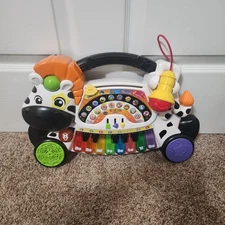 Vtech  Zoo Jamz Piano With Microphone  Zebra Shaped  4-In-1 Musical Toy Piano 