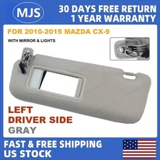 For 2010-2015 Mazda CX-9 Left Driver Side Gray Sun Visor with Lights TDY1-69-320