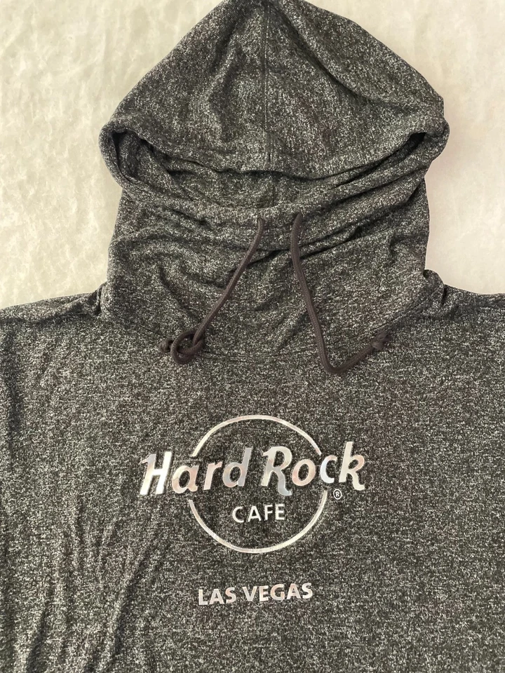 Sudadera con capucha Hard Rock Café Las Vegas para mujer negra carbón manga larga talla 2X-grande Foto 3 de 4