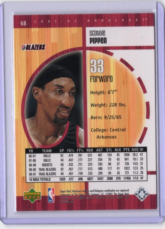2001-02 Upper Deck Hardcourt - Scottie Pippen #68 - Image 2 of 2