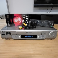 Sony SLV-N80 VCR VHS Player Recorder HiFi Stereo Remote Cable Tested Works fine