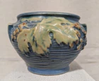 Vintage Roseville Pottery Blue Bushberry Jardiniere Vase #657-3