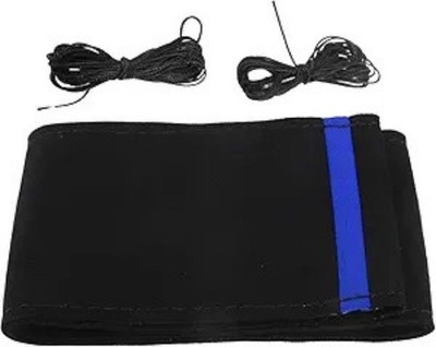 Hand Sewn DIY Steering Wheel Cover Breathable Comfortable 32-35cm  Color: Blue