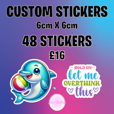 48 Custom Die Cut Stickers Glossy Vinyl Cut to Shape Logo Business Labels