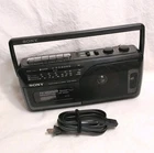 Sony Weather Radio CFM-165TW AM/FM Portable Cassette & Radio Works W/ Cord