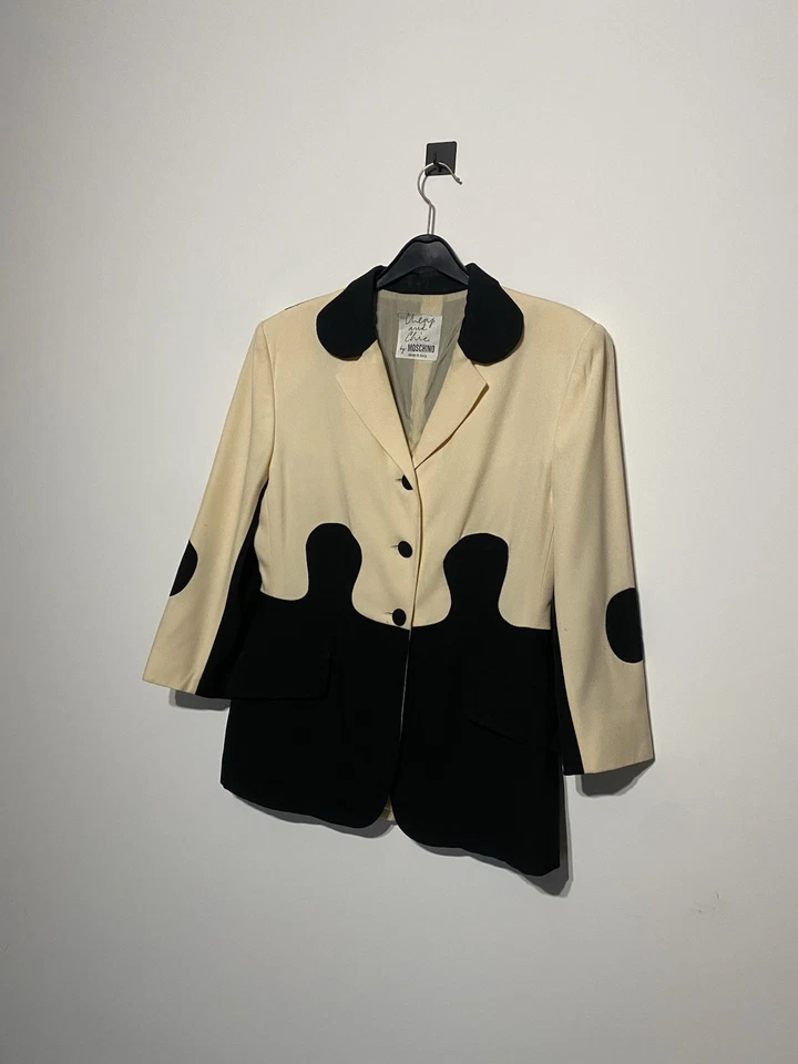 Vintage Moschino Cheap and Chic Puzzle Blazer Two-Tone Italy Size 42 - Image 3 of 4