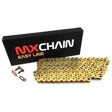 Catena MX Chain Passo 520 Moto Cross Enduro Senza ORing 120 Maglie Oro - MF6398