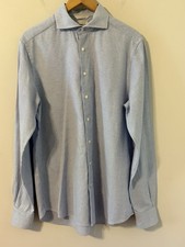 Suit Supply Houndstooth Dress Shirt 41-16L 2-Ply Egyptian Cotton Quiet Luxury