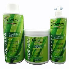 Orion Aloe Vera Organic Hair Care Kit Shampoo Mask Leave-In 3 Steps