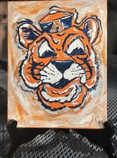 "Aubie" Acrylic/Textured Painting on 11x14 Canvas Auburn Tigers "Aubie" Beauty!!