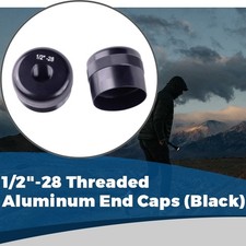 1/2-28 Aluminum End Caps Replacement For 6061 Aluminum Cell Cap Set Black