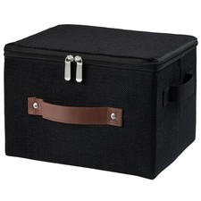 Storage Bins with Zipper Lid Decorative Lidded Box Fabric Baskets