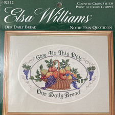 Elsa Williams Our Daily Bread Cross Stitch Kit #02112 14x10 Vintage Prayer Fruit