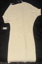 Marciano by Guess Sweater Dress Ivory Knit Pullover Midi Short Sleeve Size M