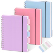 3 Pack Small Spiral Notebook, A6 Dotted Notebook 4.3" x 5.7", 100GSM 5x5mm Do...
