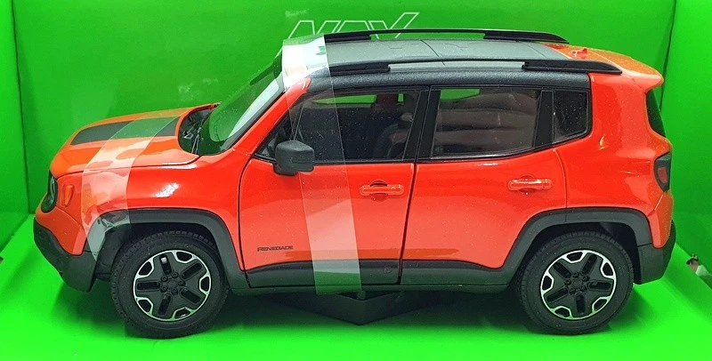 Welly NEX 1/24 Scale 24071W - Jeep Renegade Trailhawk - Orange/Red - Image 3 of 4