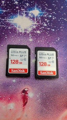 SanDisk Ultra PLUS 128GB SD Card 150MB/s SDXC (2 Pack) Fast Storage