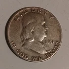 1951 Franklin Half Dollar Silver 50C Coin Circulated Business Strike Uncertified