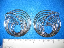 Made in USA - CLIP ON Silver Plated Plain Wire Hoop earrings - VARYING SIZES