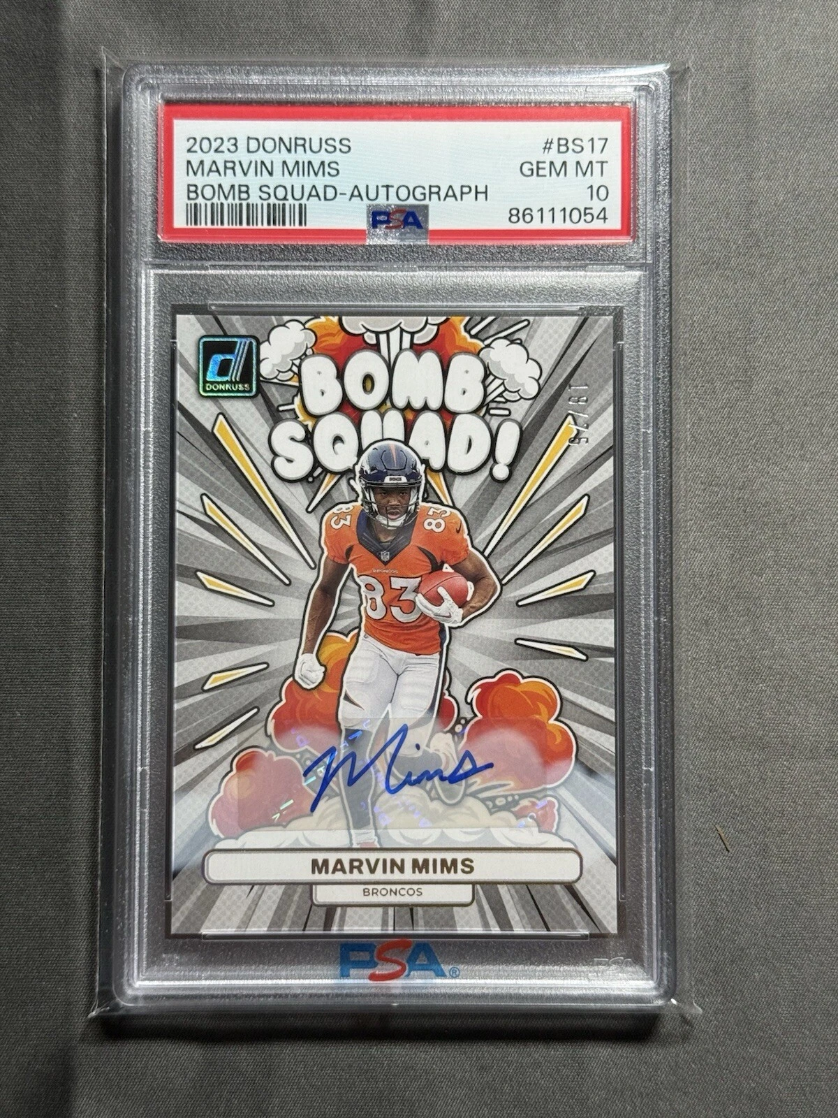 Marvin Mims Panini Donruss Bomb Squad #BS17 Autograph