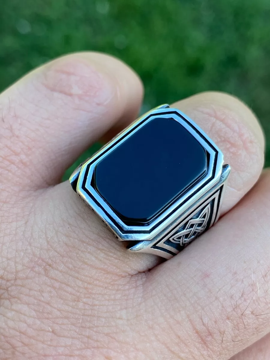 Mens onyx hotsell pinky ring