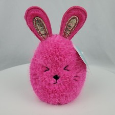 Plush Bunny in Pink Silver Glitter Ears 7" NWT