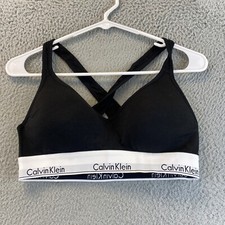 Calvin Klein pullover racer back sport bra yoga gym active black L women / 80-72