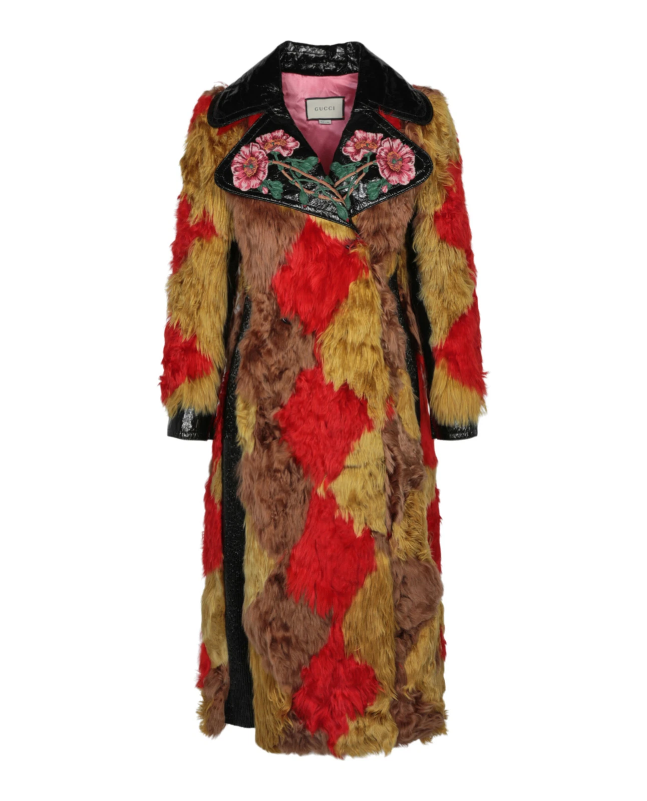 Manteau femme Gucci brodé en alpaga