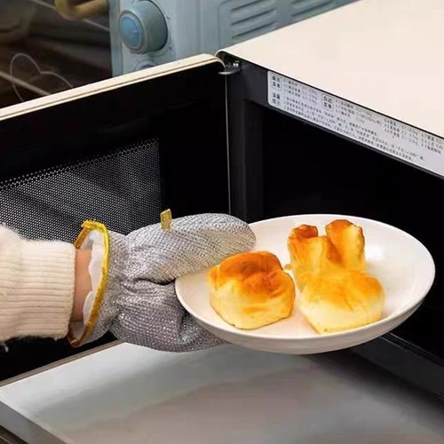 Wear Resistant Mesh Cleaning Cloth Metal Wire Rag Scouring gloves Kitchen Tool - Foto 12 di 18