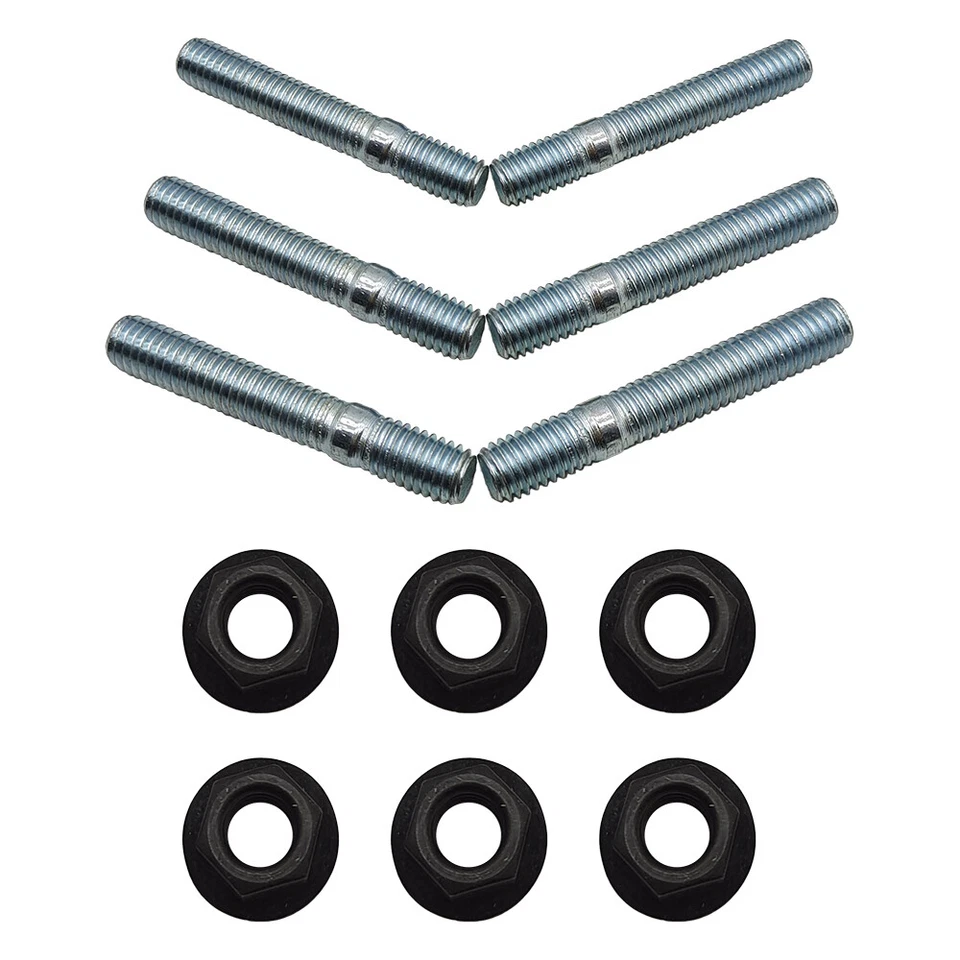 Front Exhaust Flange Stud and Nut Kit For Suburban SaVana GMC Sierra 12SETS - Image 3 of 4