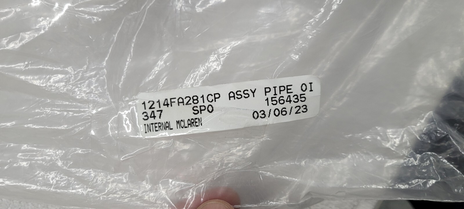 MCLAREN 765LT ENGINE OIL FEED RETURN HOSE LINE TANK PIPE 14FA281CP