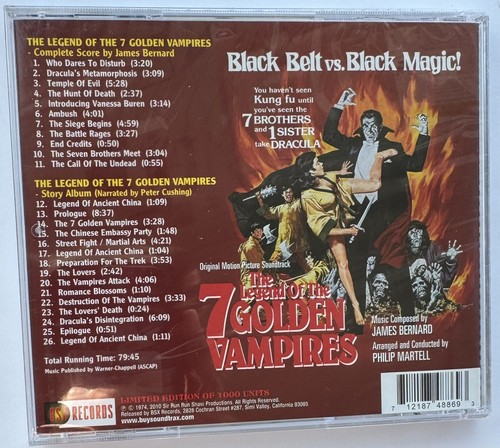The Legend of the 7 Golden Vampires (Motion Picture Soundtrack) CD, Sealed - Foto 2 di 2