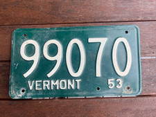 1953 Vermont License Plate 99070